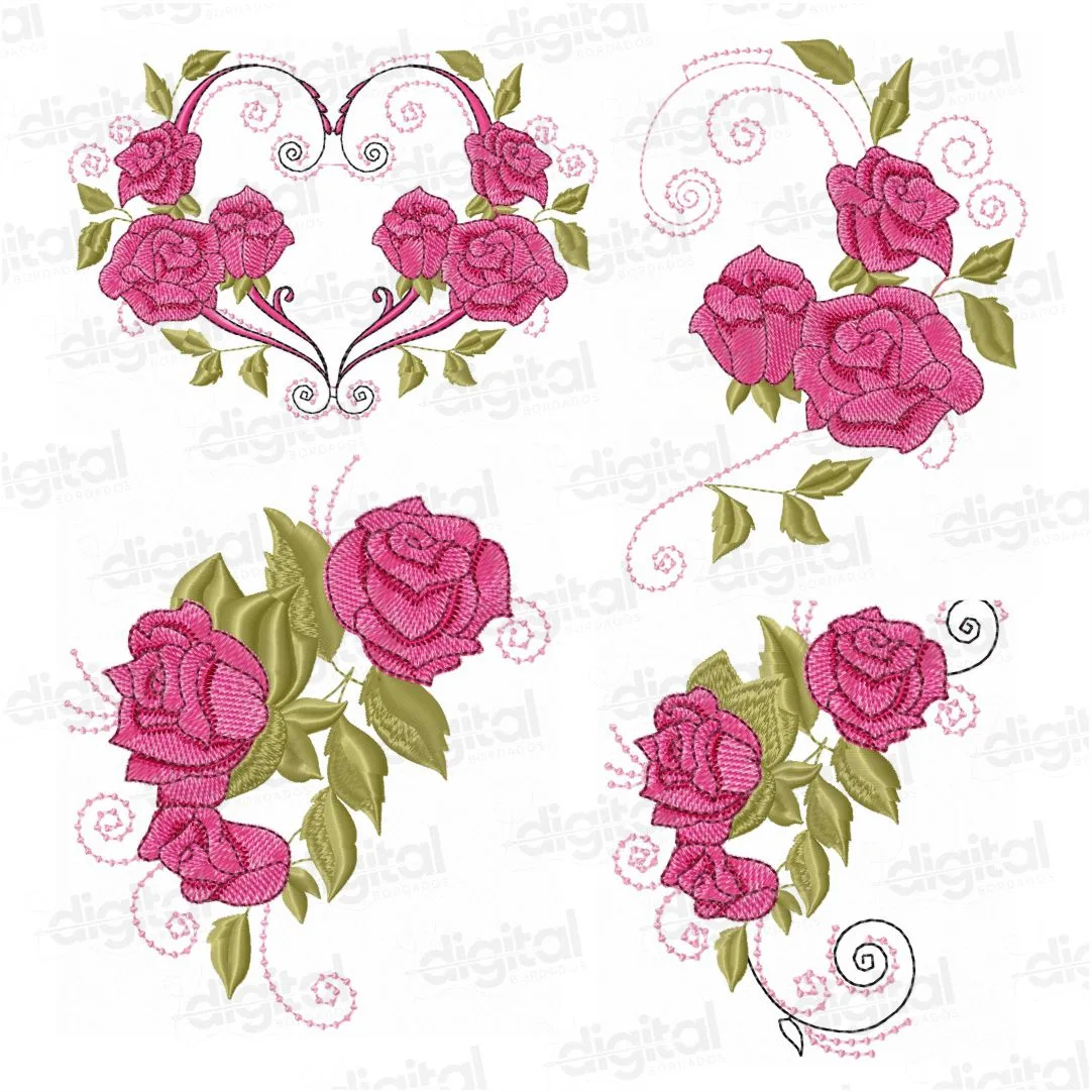 Coleção 30 Matrizes com Rosas Diversas