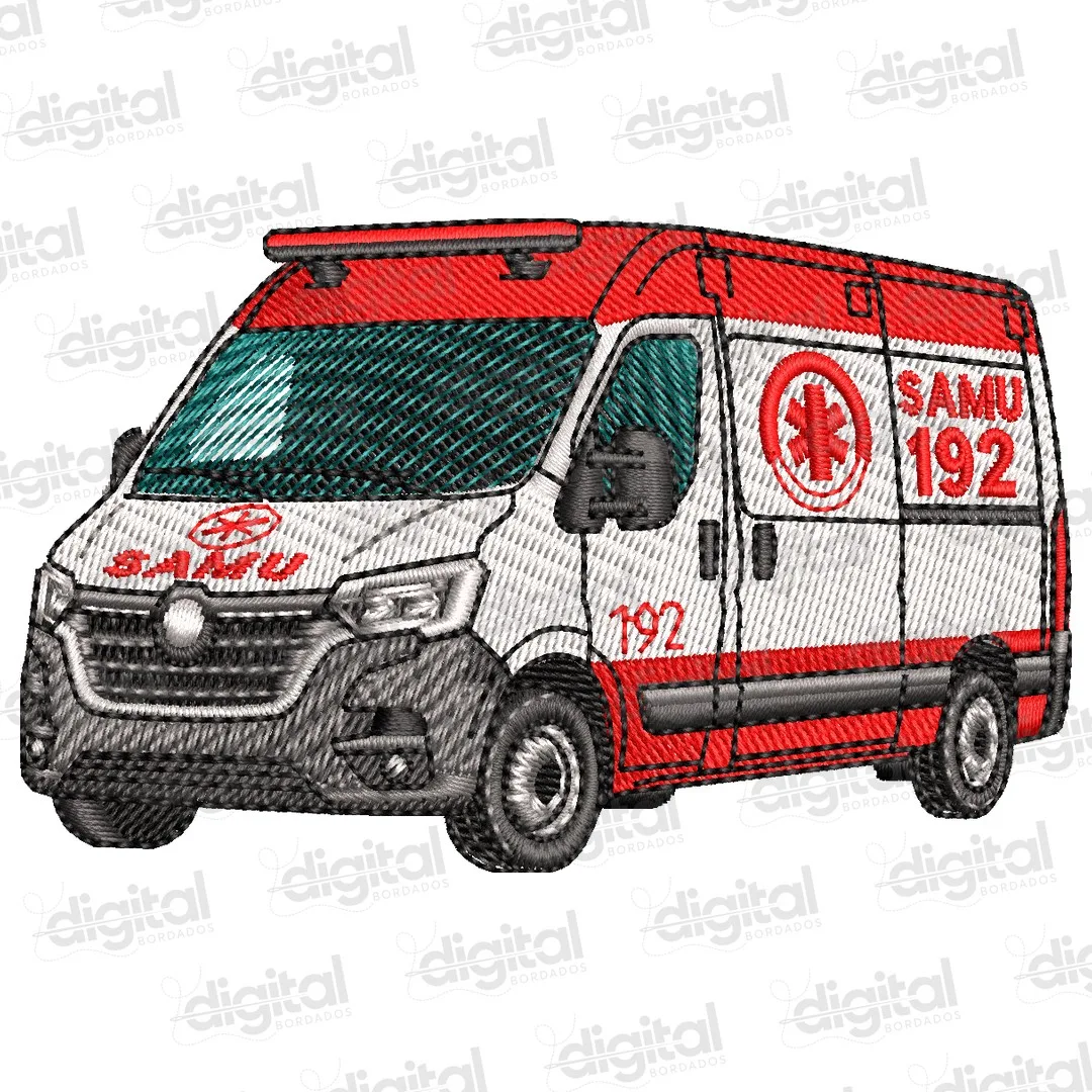 Matriz Bordado Ambulância Samu