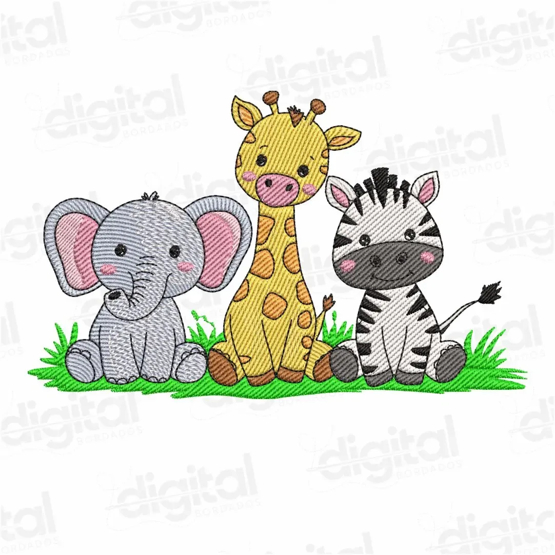 Matriz Bordado Animais Safari