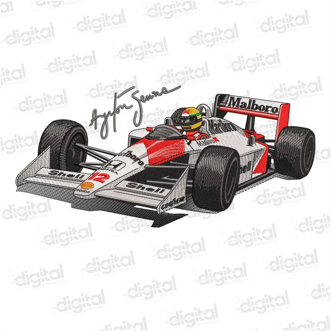 Matriz Bordado Ayrton Senna Formula 1