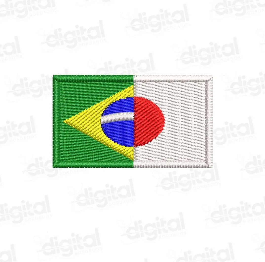 Matriz Bordado Bandeira Brasil Japão 5cm