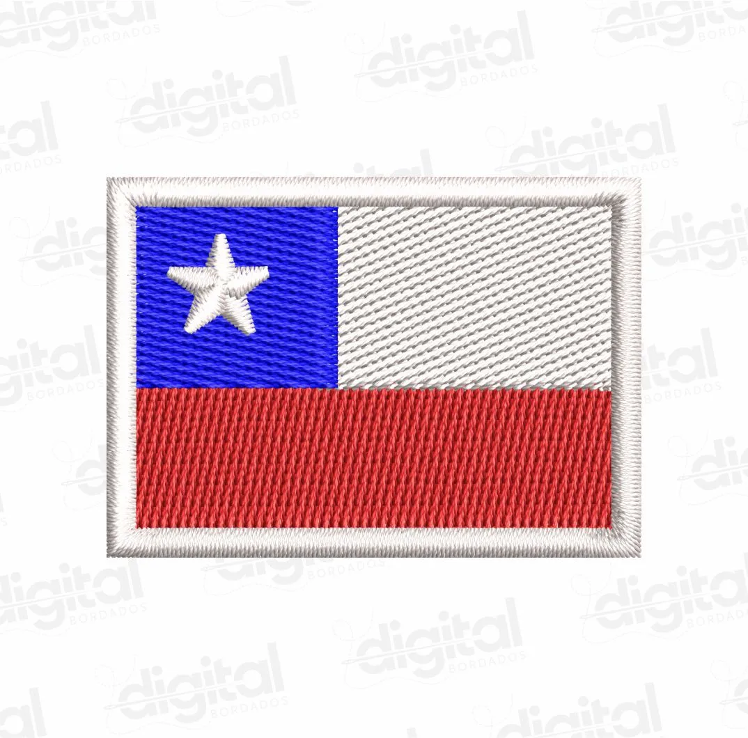 Matriz Bordado Bandeira Chile 5cm