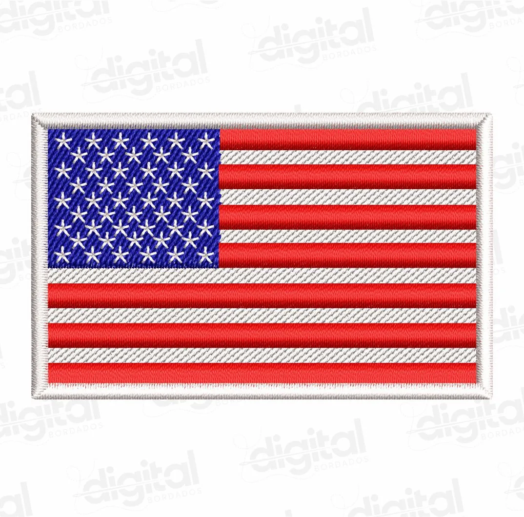 Matriz Bordado Bandeira EUA 8cm