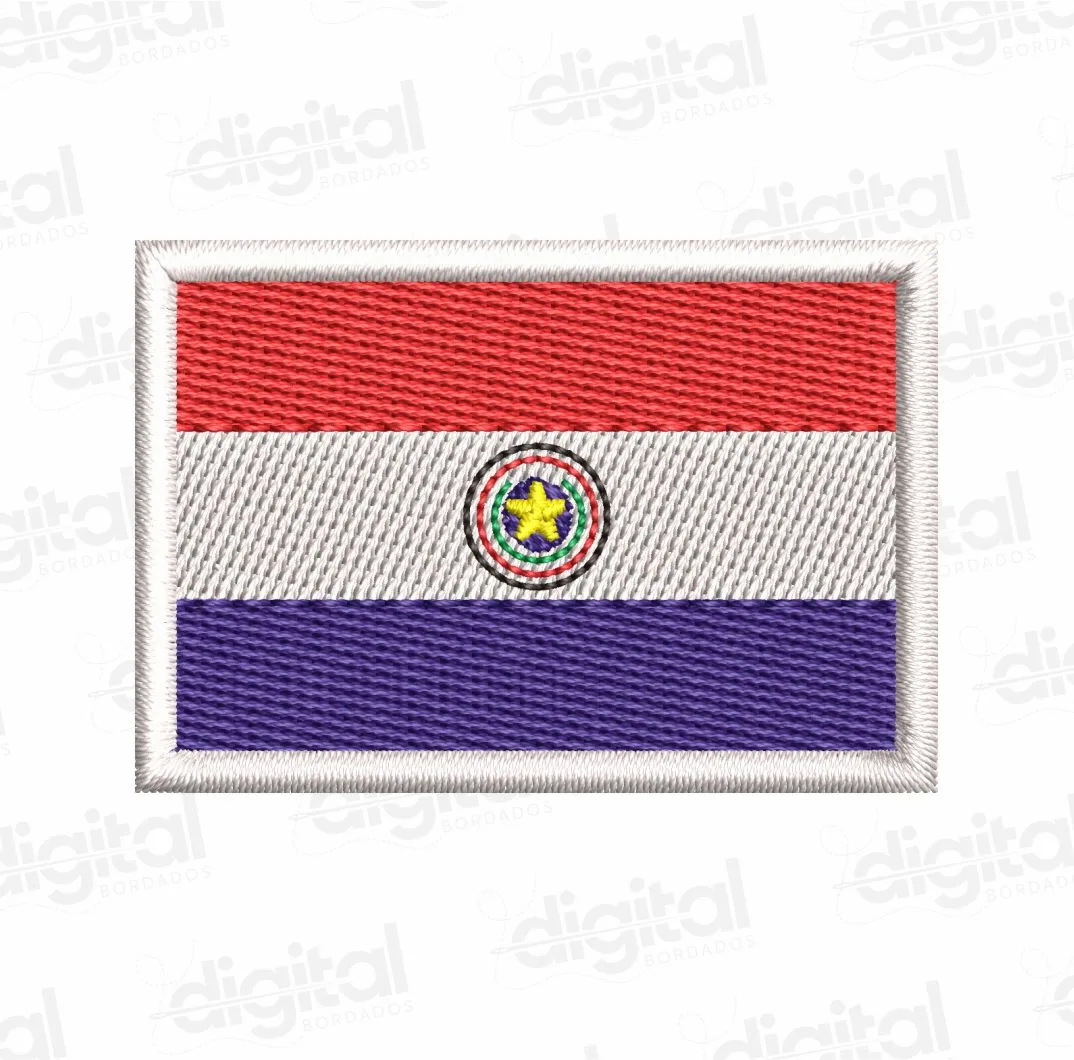 Matriz Bordado Bandeira Paraguay 5cm