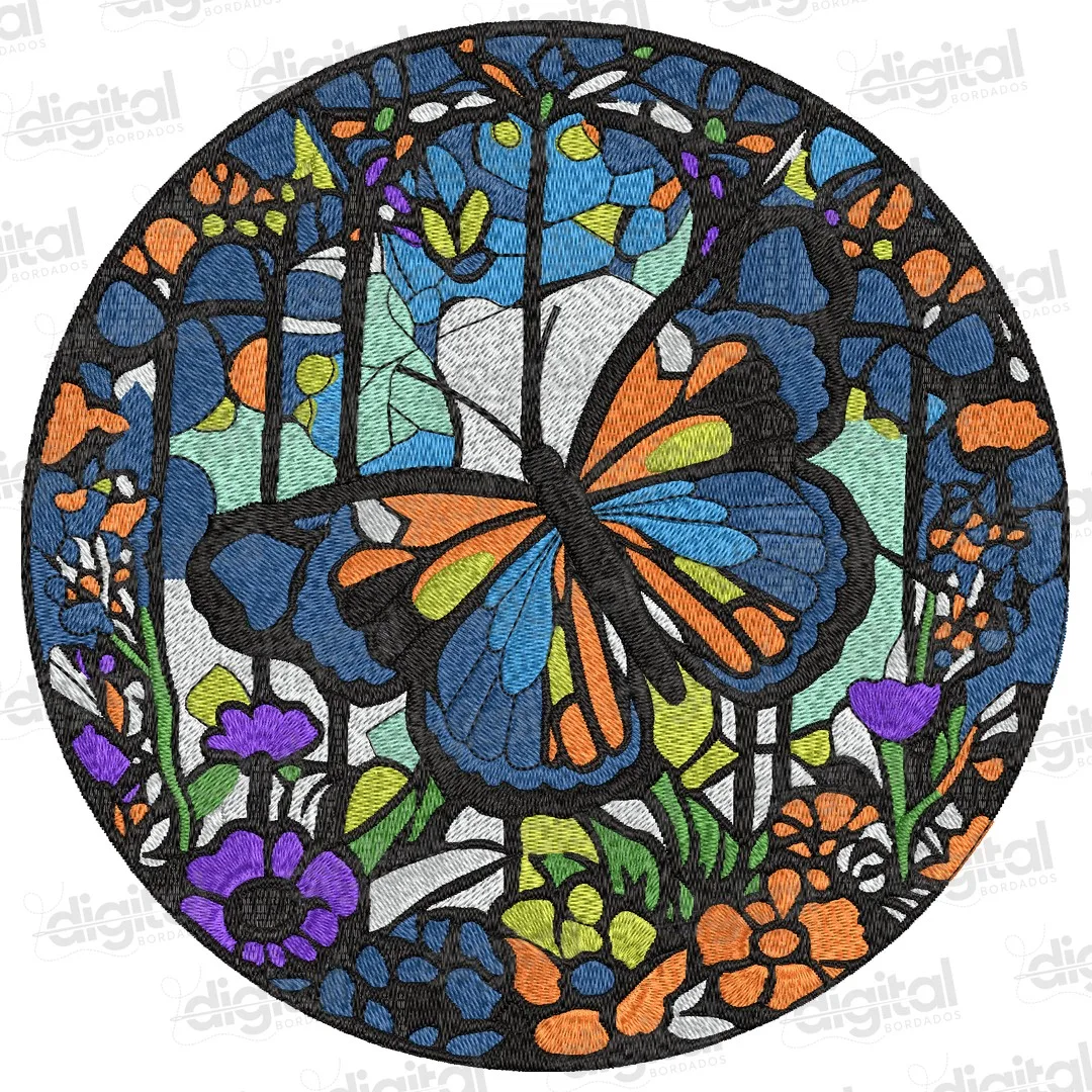 Matriz Bordado Borboleta Mosaico