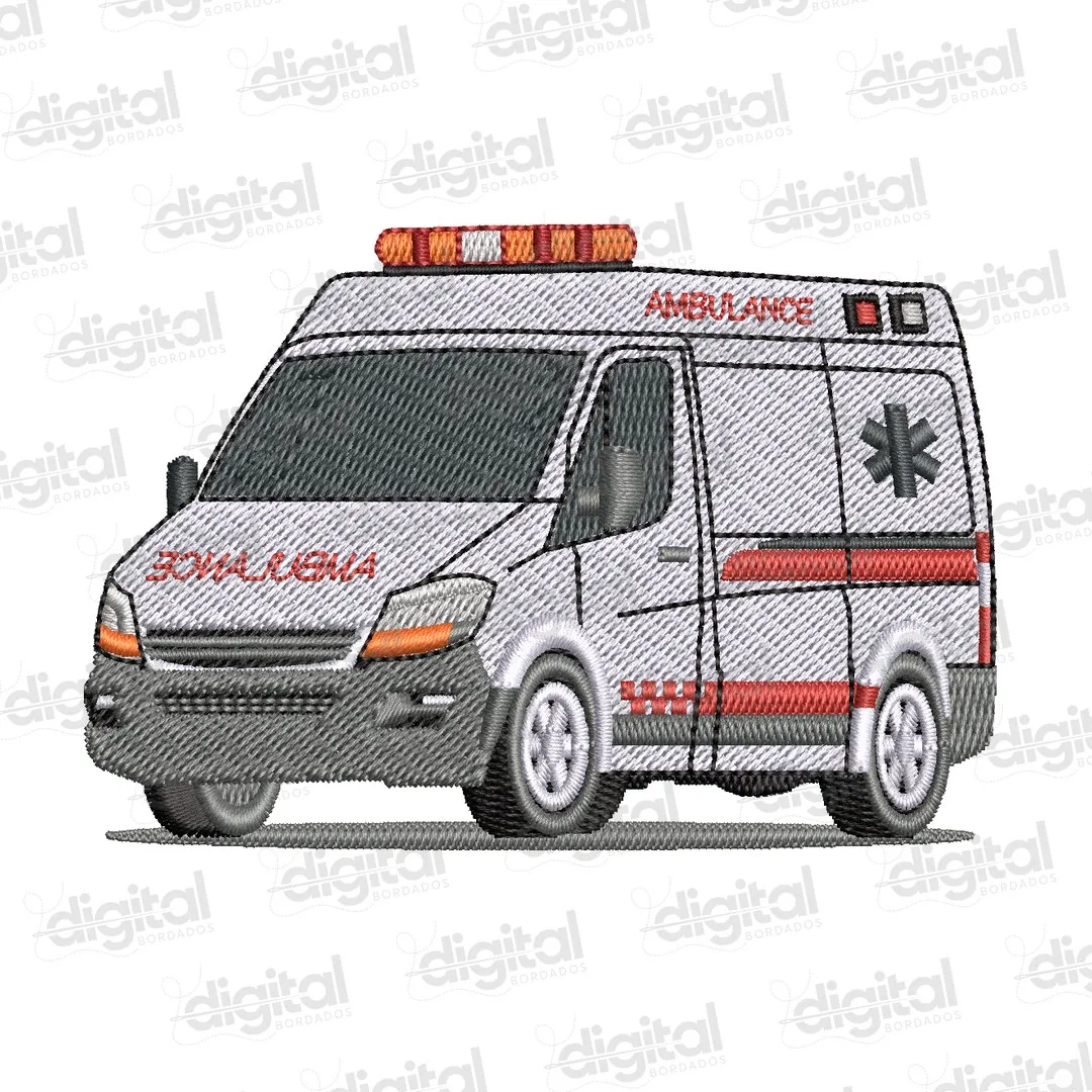 Matriz Bordado Carro Ambulância
