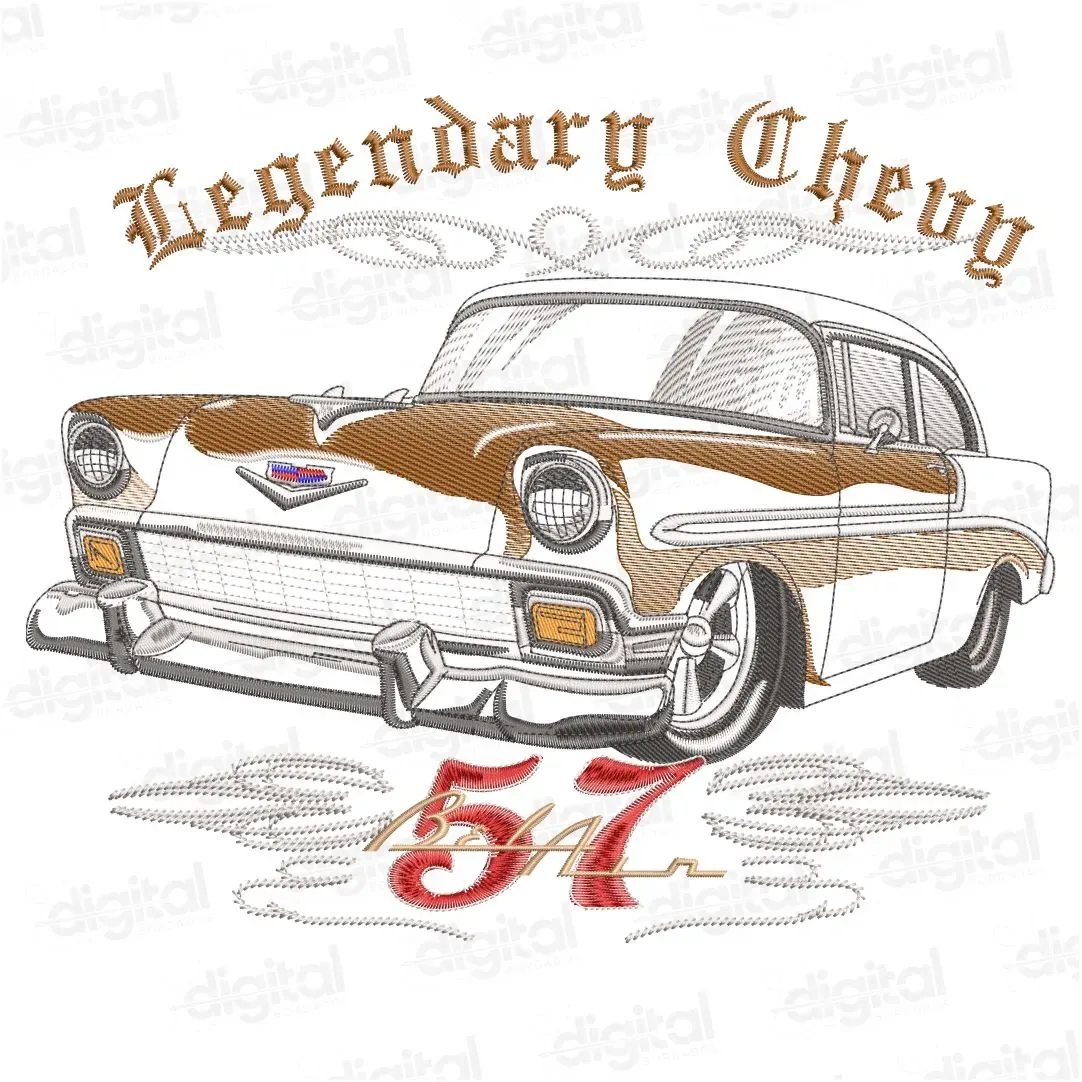 Matriz Bordado Carro Chevrolet Belair 3