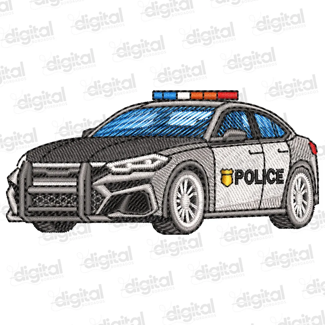 Matriz Bordado Carro de Polícia Esportivo