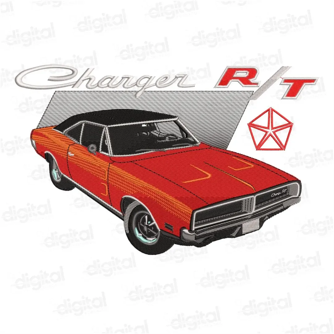 Matriz Bordado Carro Dodge Charger RT 2