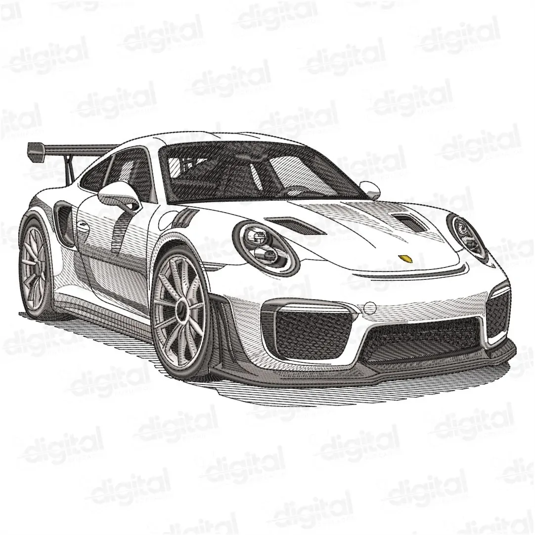 Matriz Bordado Carro Porsche Vazado