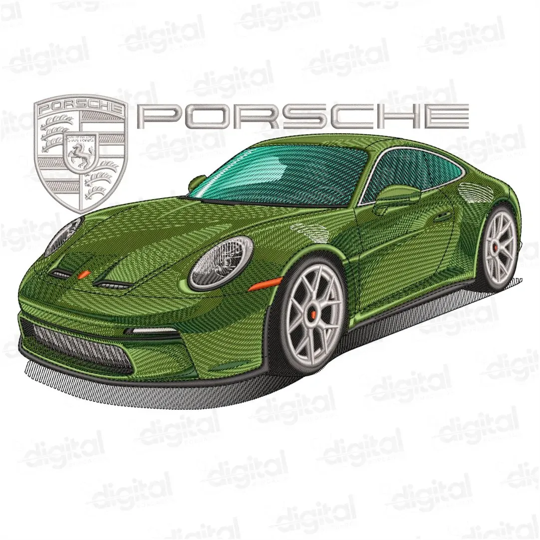 Matriz Bordado Carro Porsche Verde