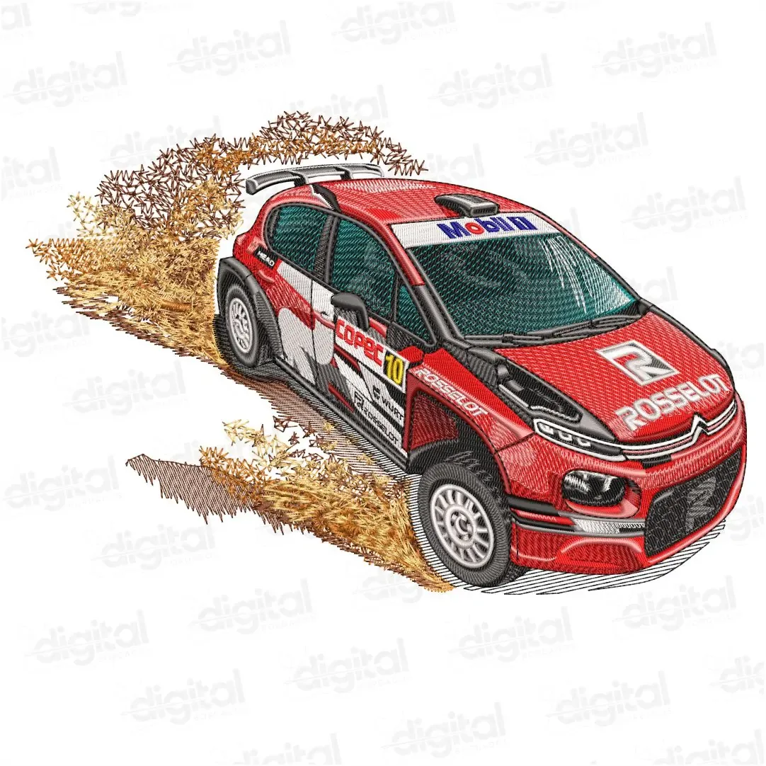 Matriz Bordado Carro Rally Racing