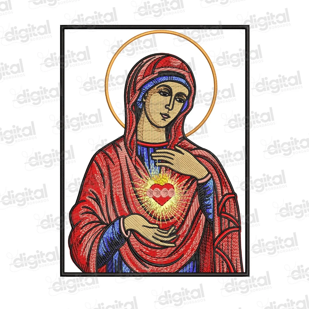 Matriz Bordado Coração de Maria
