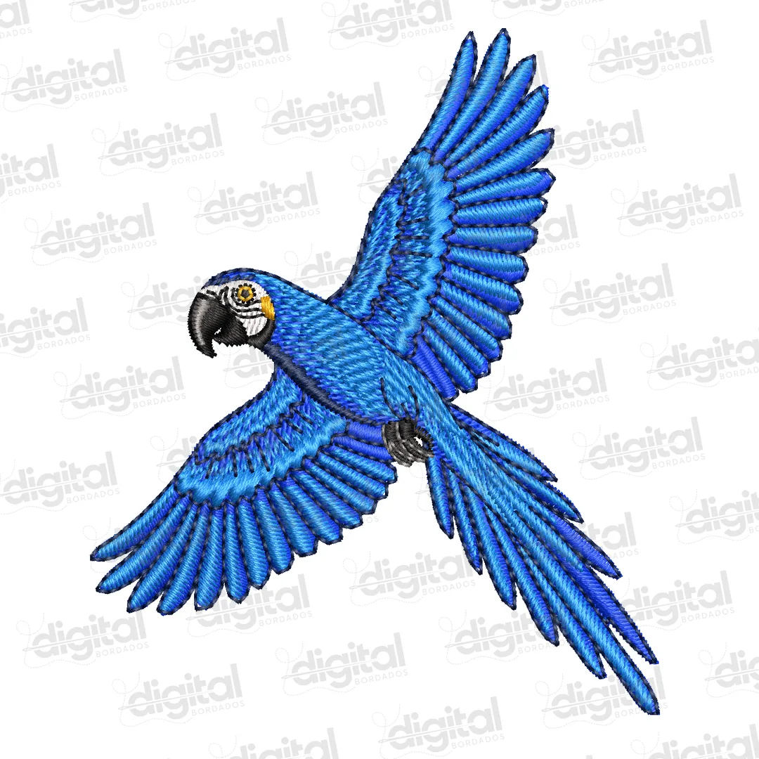 Matriz Bordado Arara Azul