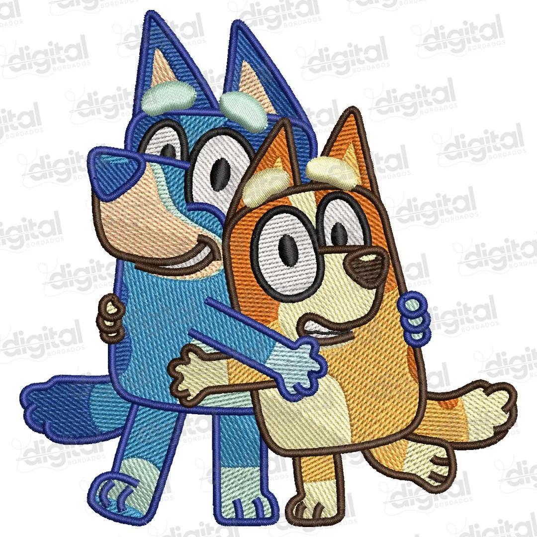 Matriz Bordado Desenho Bluey e Bingo 2