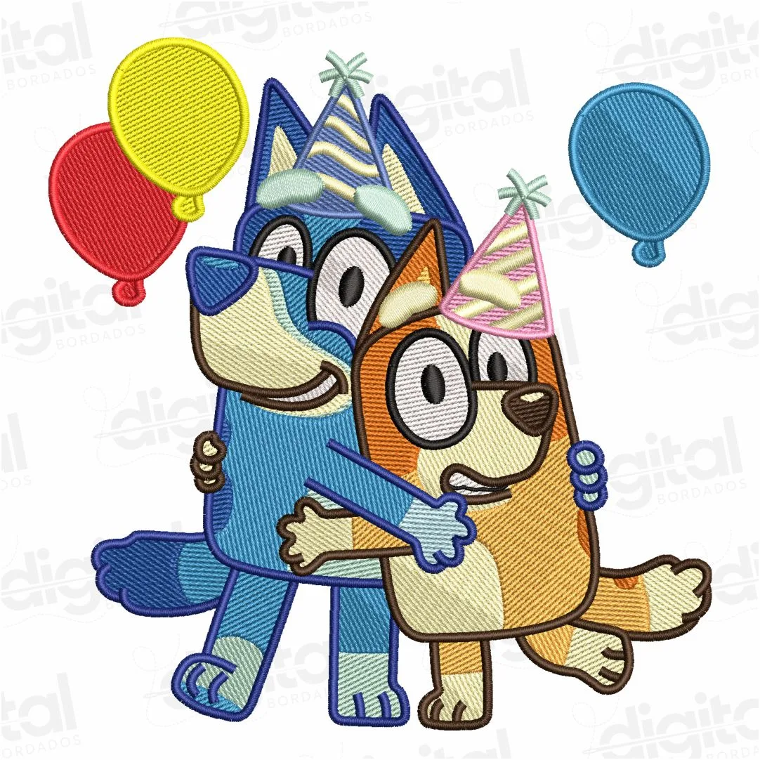Matriz Bordado Desenho Bluey e Bingo