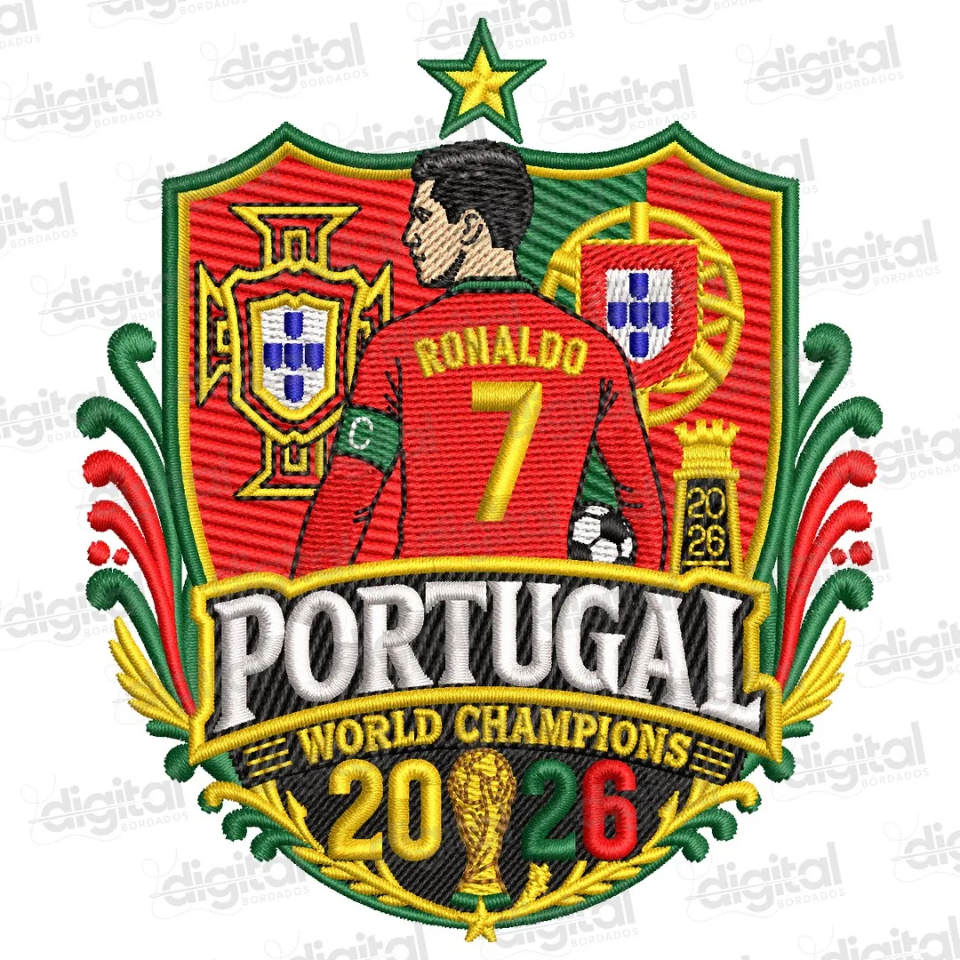 Matriz Bordado Escudo Cristiano Ronaldo Portugal