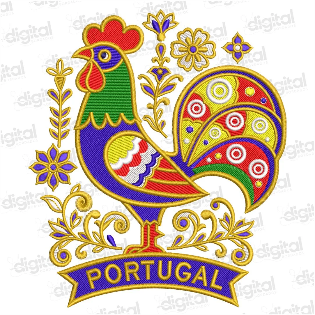 Matriz Bordado Galo Português de Barcelos