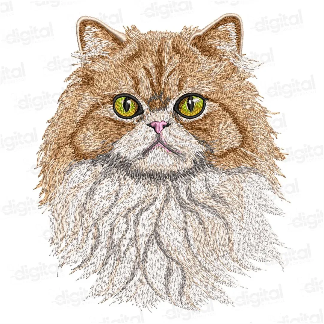 Matriz Bordado Gato Persa Pelo Longo
