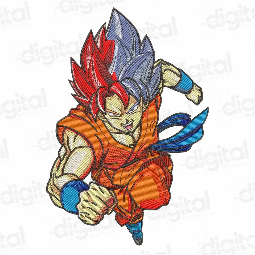 Matriz Bordado Goku Deus Blue
