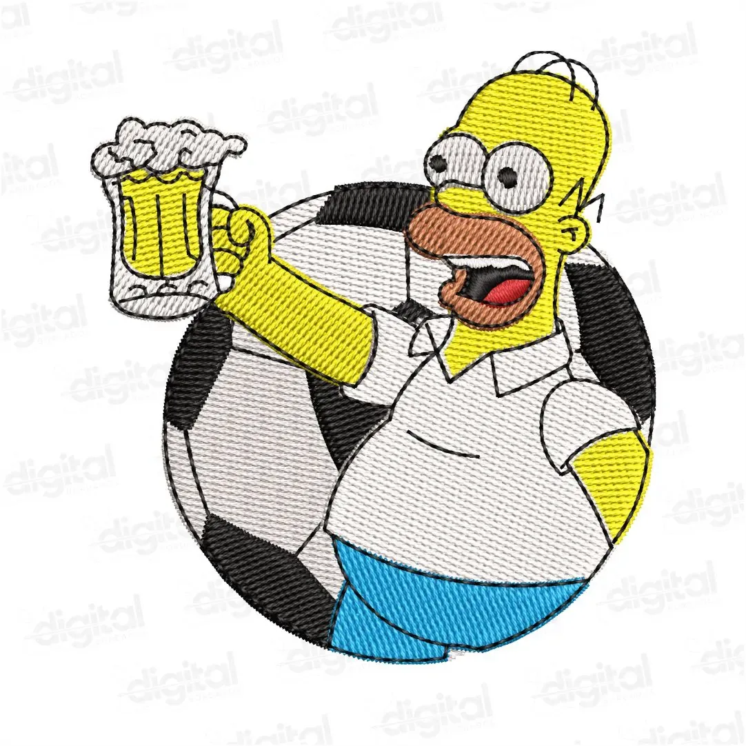 Matriz Bordado Homer Simpsons Futebol