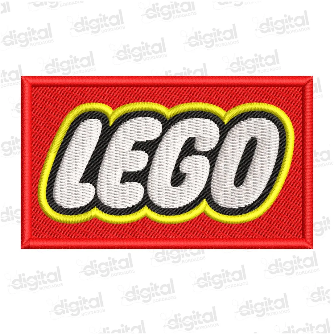 Matriz Bordado Lego Fundo Vermelho