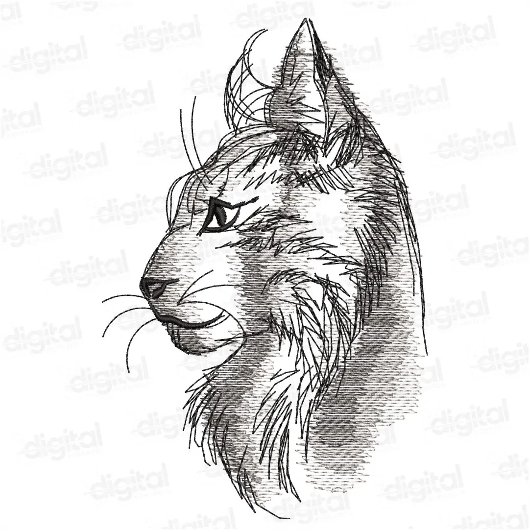 Matriz Bordado Lobo Gato (Lince)