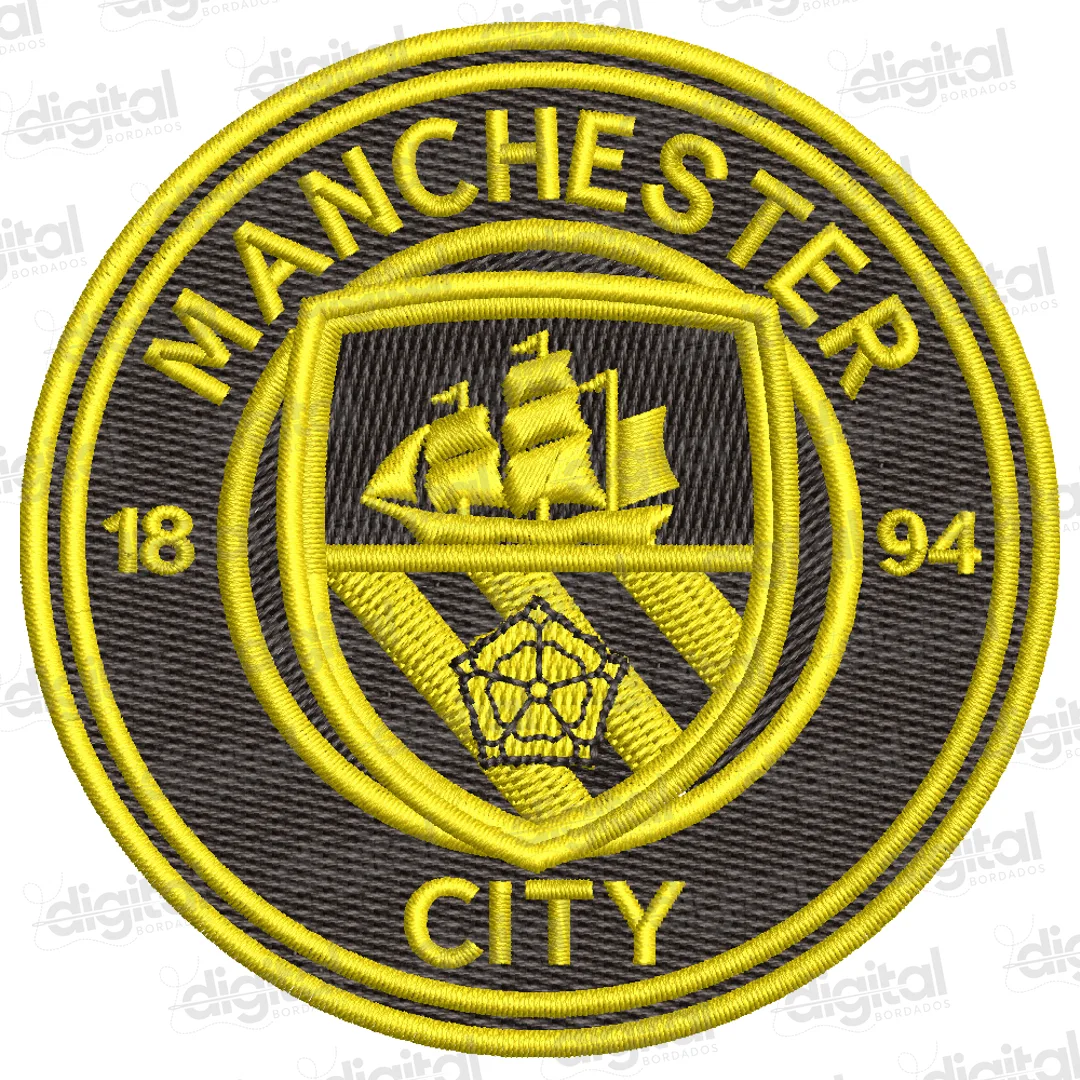 Matriz Bordado Logo Manchester City Dourado