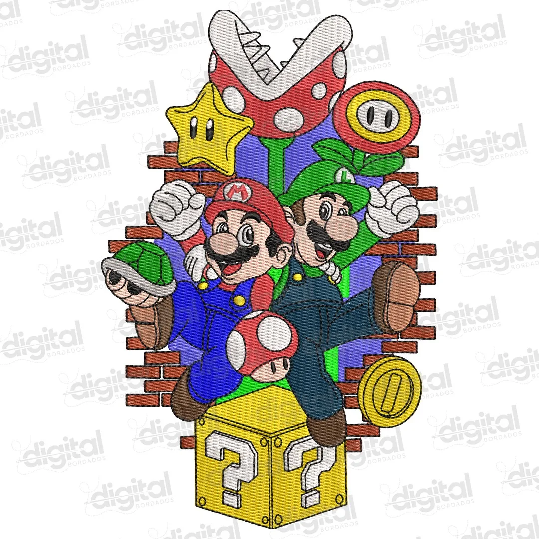 Matriz Bordado Mario e Luigi Games