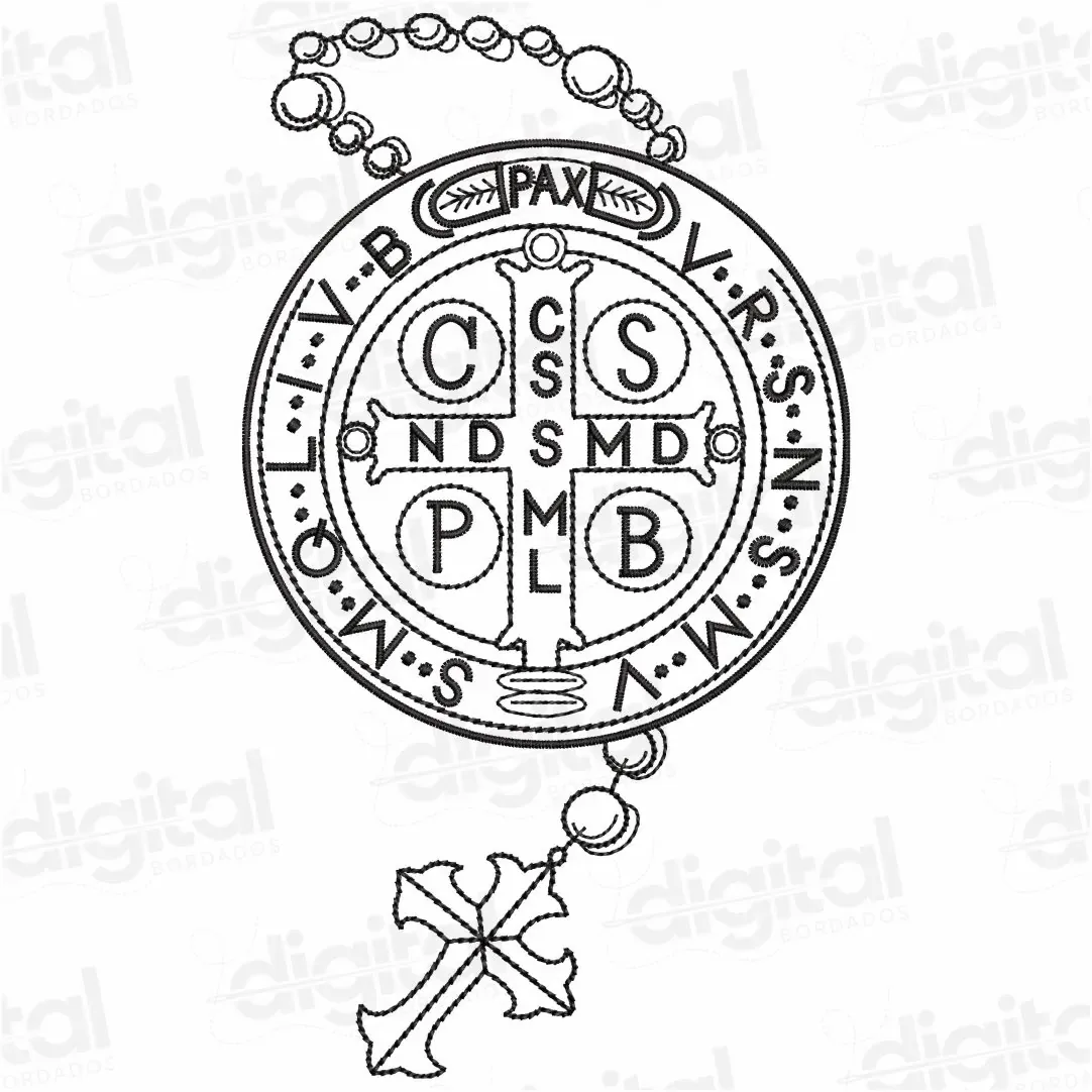Matriz Bordado Medalha de São Bento 2