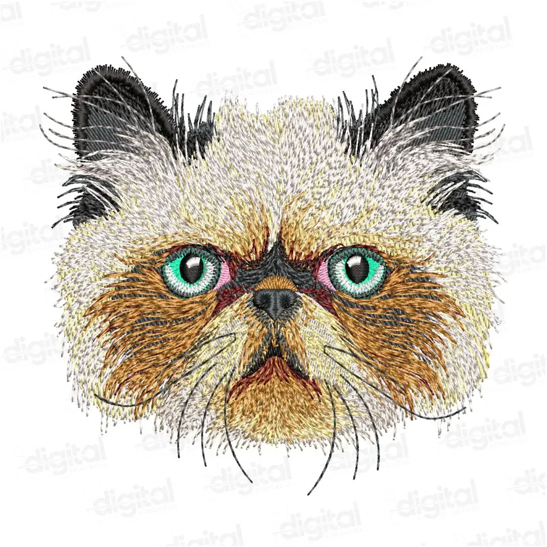 Matriz Bordado Rosto Gato Persa 1