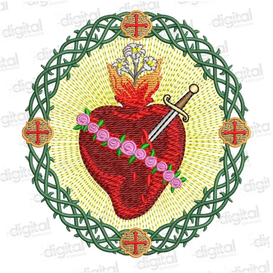 Matriz Bordado Sagrado Coração de Maria 2