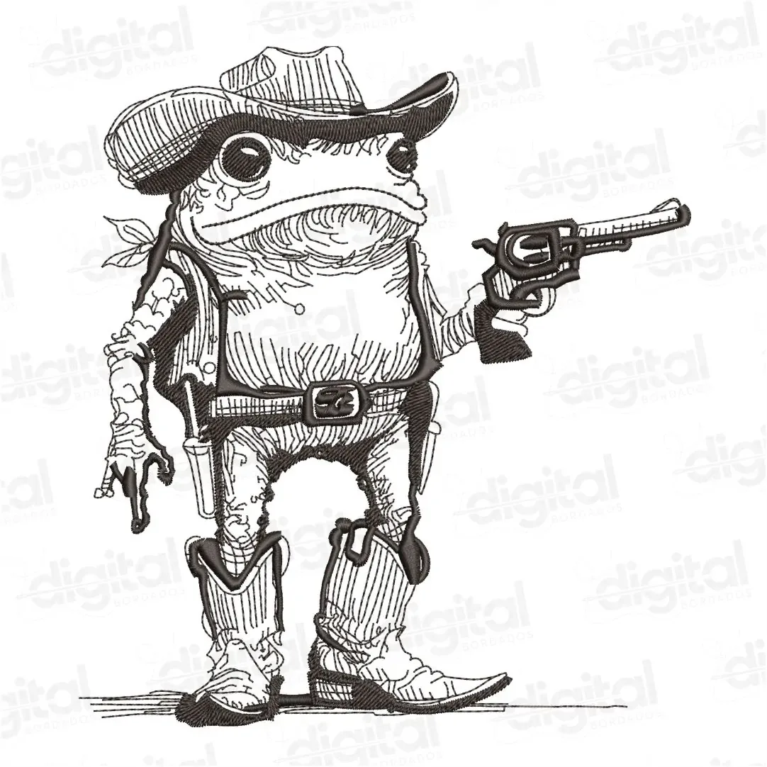 Matriz Bordado Sapo Cowboy