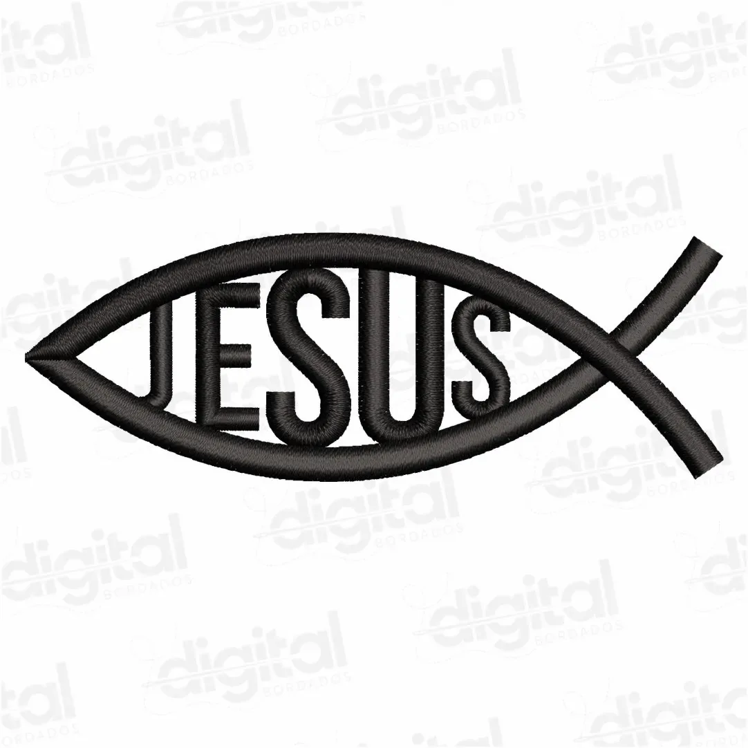 Matriz Bordado Símbolo Peixe Jesus