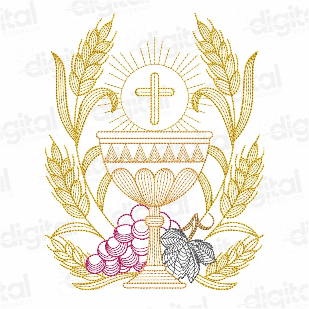 Matriz Bordado Taça Sagrada Comunhão
