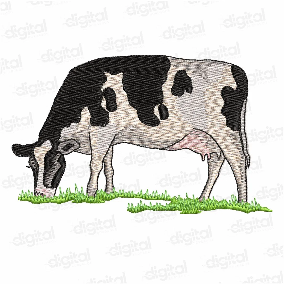 Matriz Bordado Vaca no Pasto
