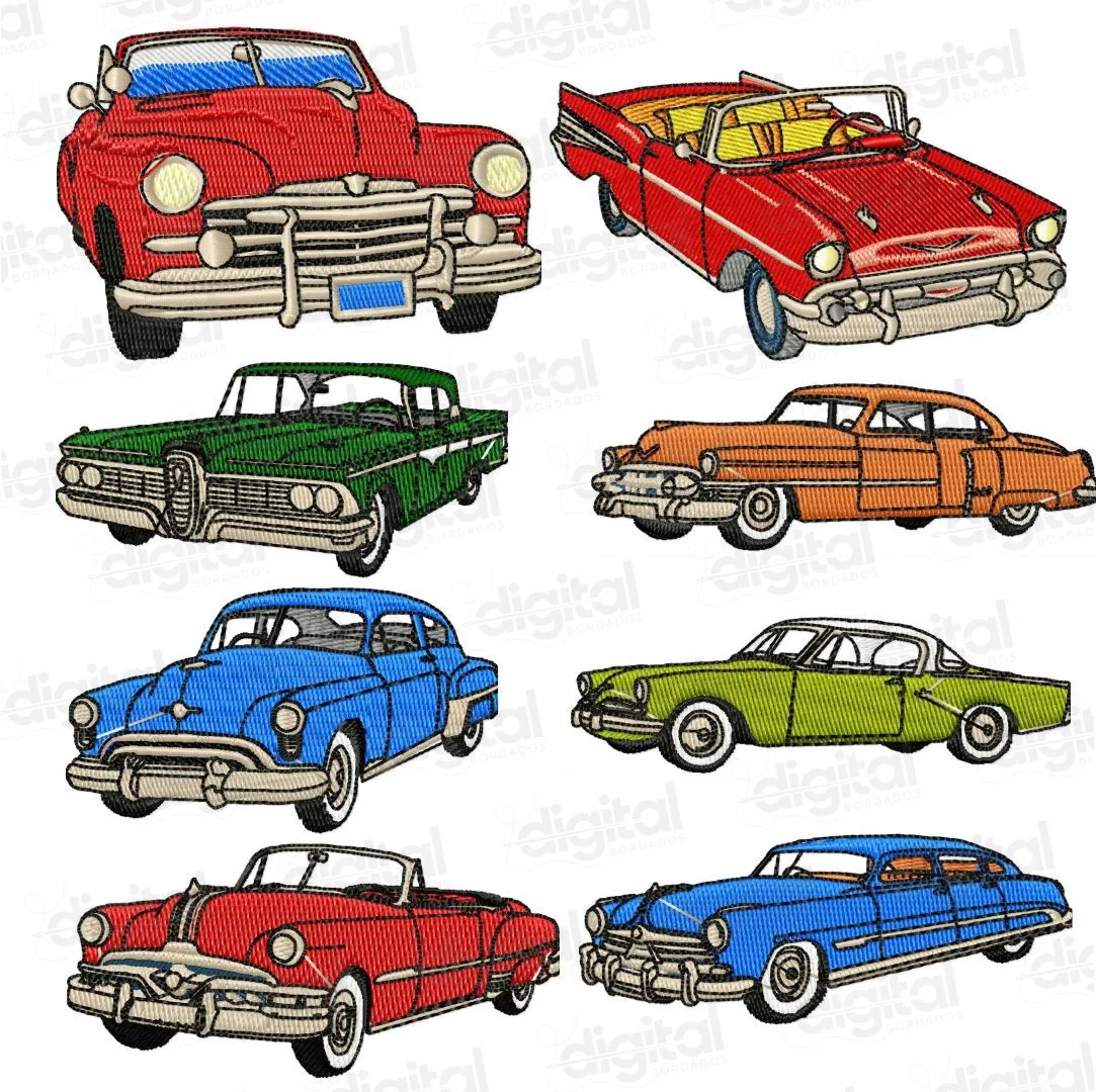 Pacote com 55 Matrizes Carros Retrô