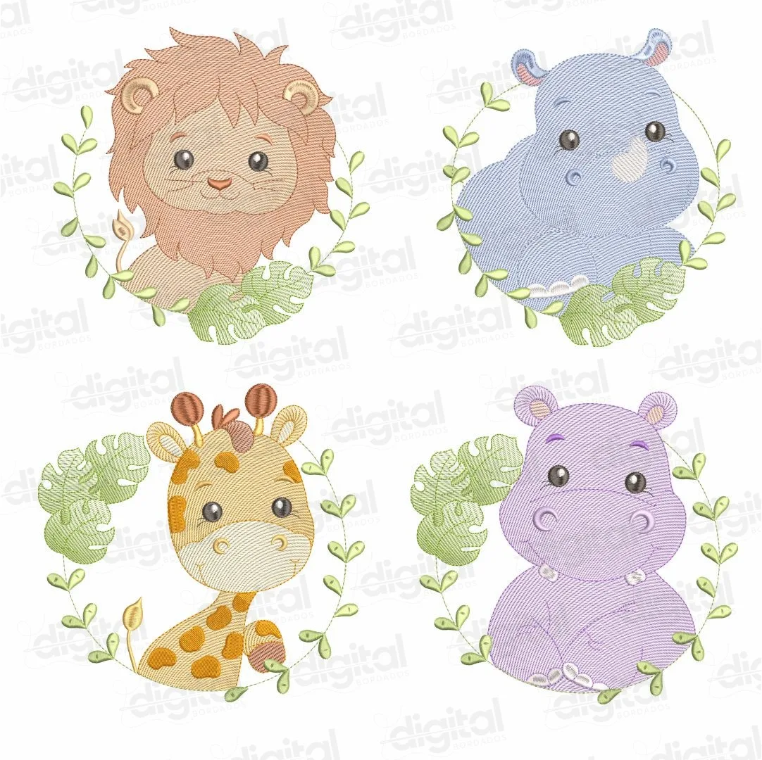 Pacote com 7 Matrizes Animais Bebê Cute