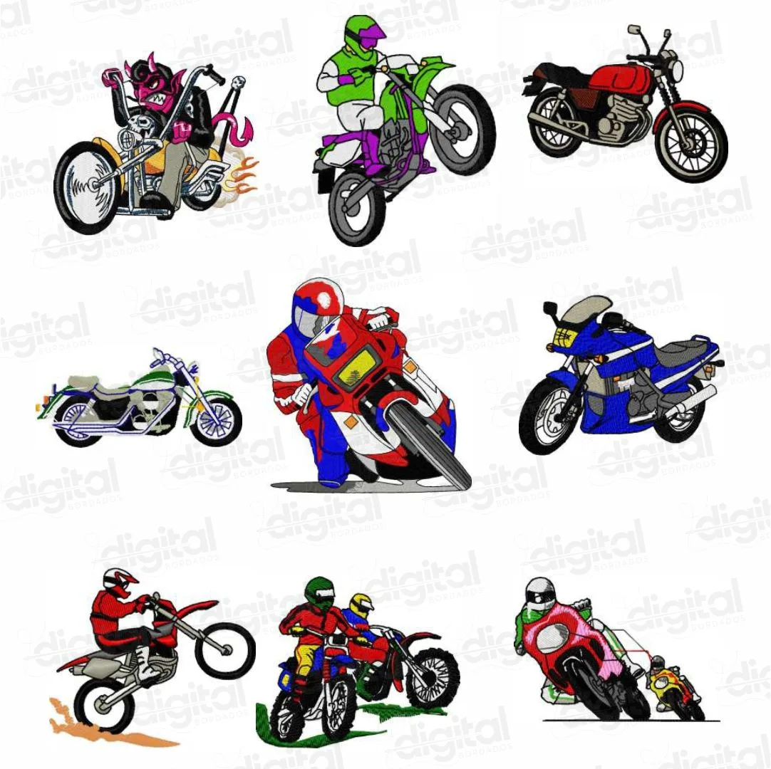 Pacote de Matrizes com 200 Motos Variadas