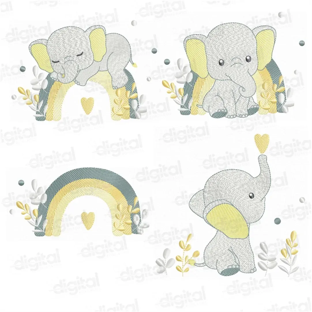 Pacote de Matrizes Elefante Arco Íris