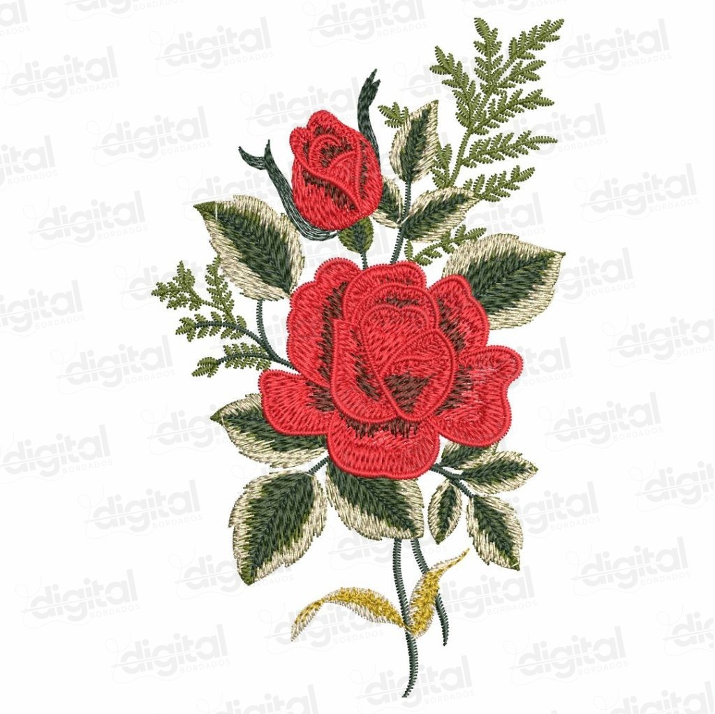 matriz bordado rosa floral