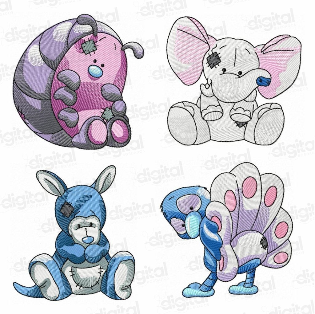 matriz bordado animais de pelúcia ursinho