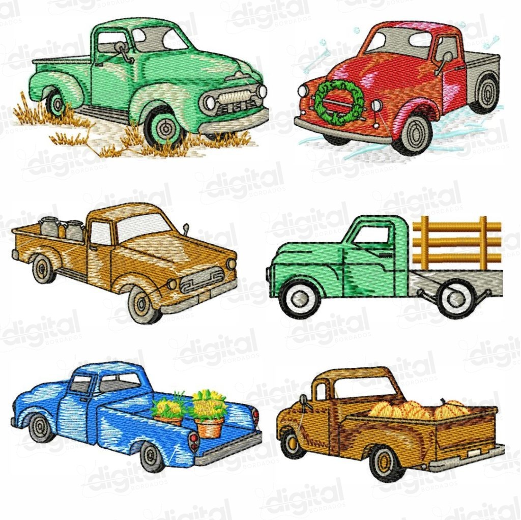 matriz bordado carros retrô