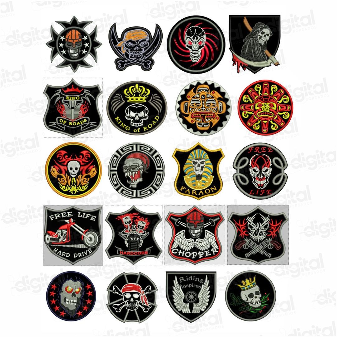 matriz bordado patch motociclista moto