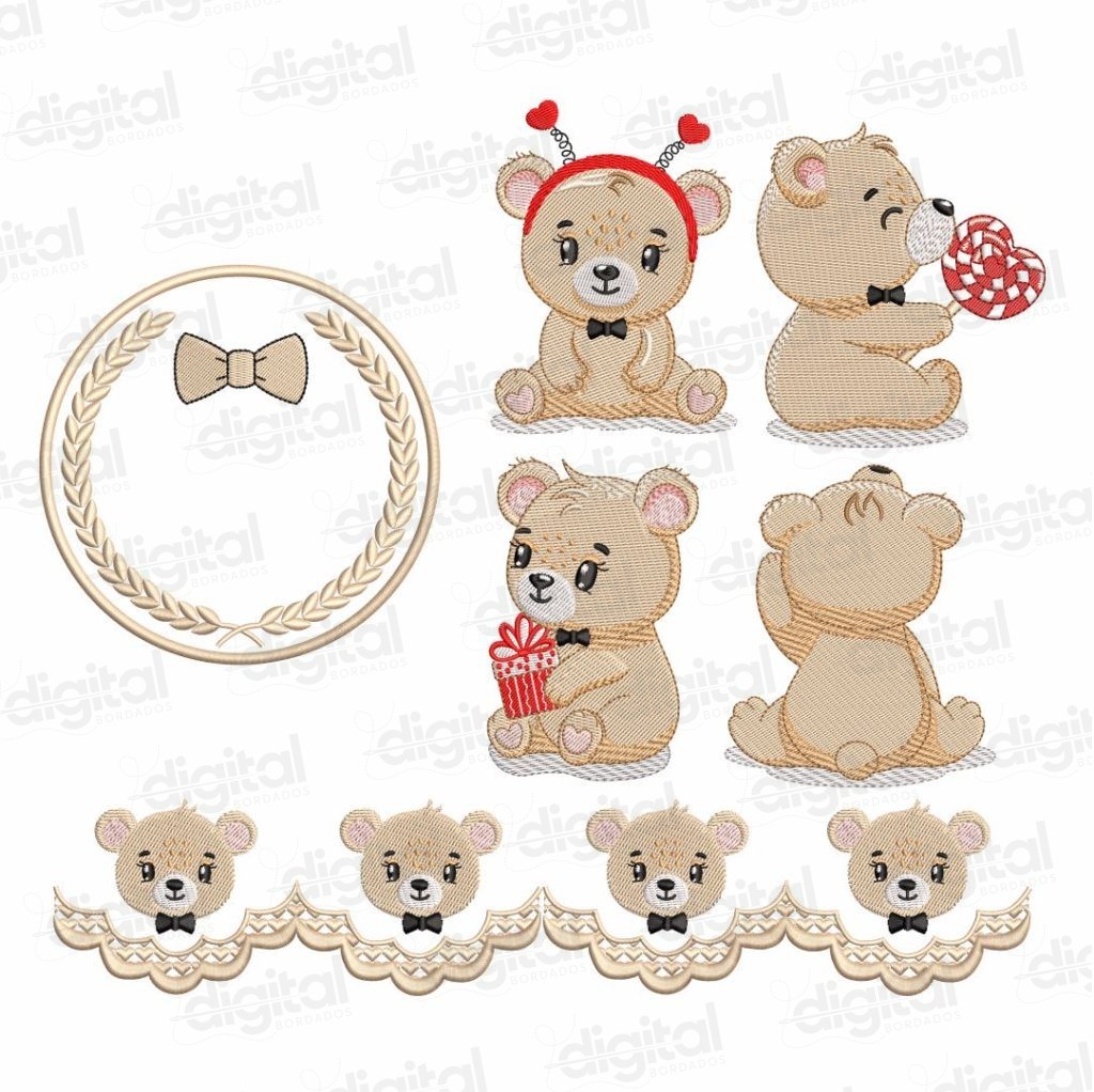 matriz bordado ursinhos menino