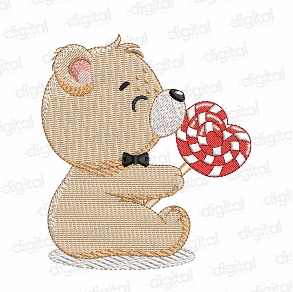 matriz bordado ursinhos coração menino