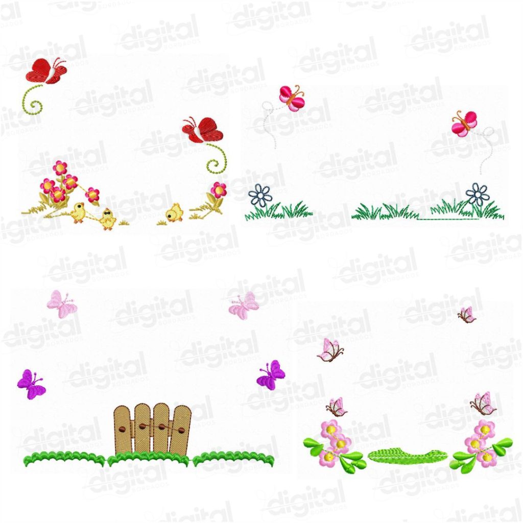 Matriz de Bordado Jardins para montagens