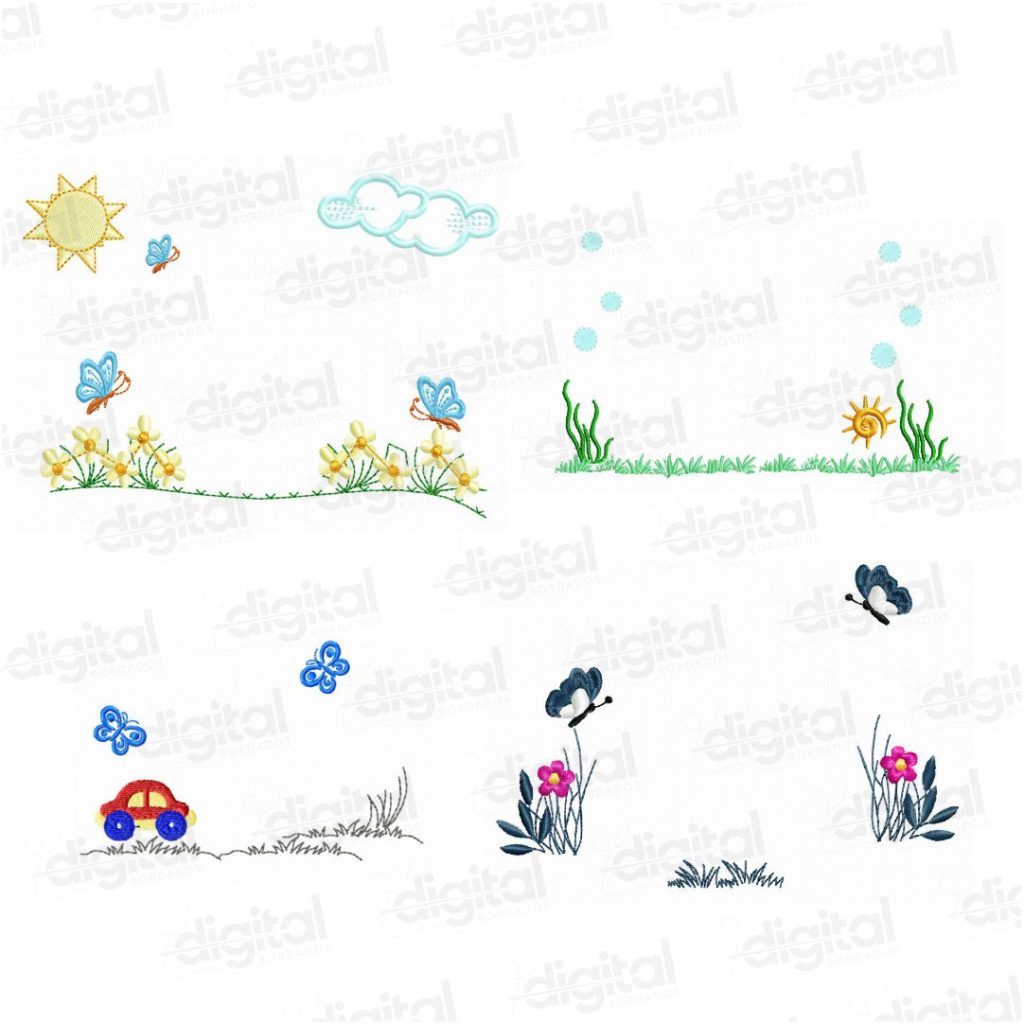 Matriz de Bordado Jardins para montagens