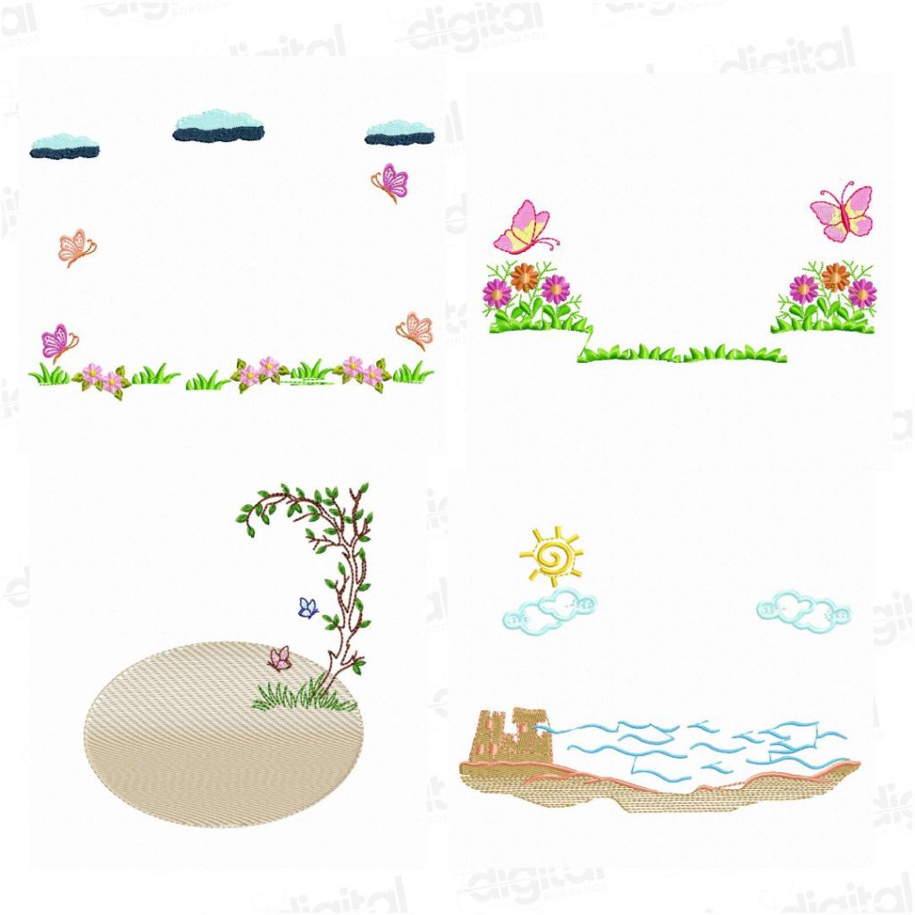 Matriz de Bordado Jardins para montagens