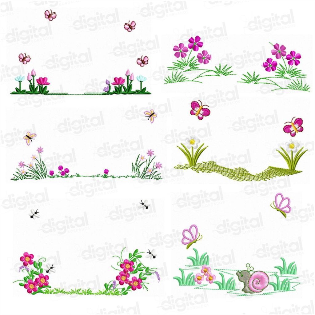 Matriz de Bordado Jardins para montagens